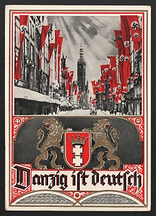 1939 'Wanzig is German' Nazi Propaganda Postcard