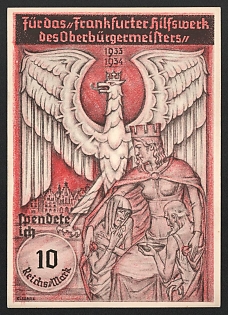 1933-1934 'For the Mayor's Frankfurt Relief Organization' Nazi Propaganda Postcard