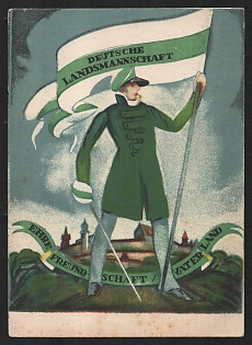 1933-1945 'German Landsmannschaft. Honor, Friendship, Fatherland' Nazi Propaganda Postcard