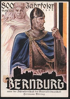 1938 'Bernburg Under the Patronage of Field Marshal Hermann Goring' Nazi Propaganda Postcard