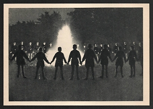 1940 'People in Reconstruction. The 1940 Gau Calendar for South Westphalia, Midsummer Celebration of the Hitler Youth' Nazi Propaganda Postcard