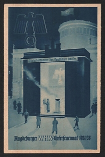1937-1938 'Magdeburg WHW Sacrificial Memorial 1937-38' Nazi Propaganda Postcard