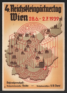 1939 'Reich Allotment Gardeners' Day Vienna June 28-July 2, 1939' Nazi Propaganda Postcard