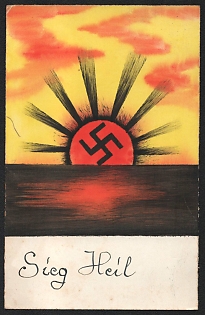 1938 'Sieg Heil' Nazi Propaganda Postcard