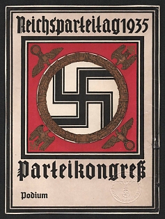 1935 'Reich Party Rally 1935 Party Congress Podium' Nazi Propaganda Postcard