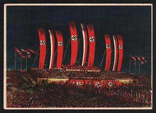 1933 'The Day of National Labor Berlin-Tempelhoferfeld May 1, 1933' Nazi Propaganda Postcard