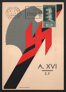 1938 'Swastika' Nazi Propaganda Postcard