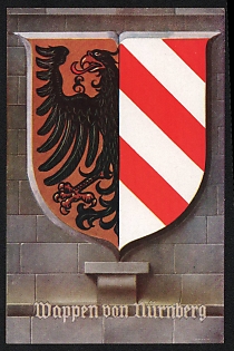 1942 'Coat of Arms of Nuremberg' Nazi Propaganda Postcard