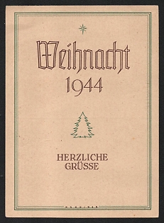 1944 'Christmas 1944. Warmest Regards' Nazi Propaganda Postcard