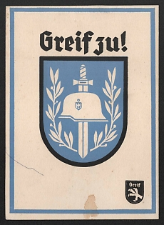1933-1945 'Grab It!' Nazi Propaganda Postcard