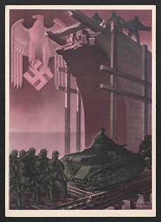 1933-1945 'The German Wehrmacht' Nazi Propaganda Postcard