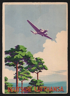 1933-1945 'Deutsche Lufthansa' Airplane Nazi Propaganda Postcard