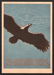 1933-1945 'Nazi Air Corps' Airplane Nazi Propaganda Postcard