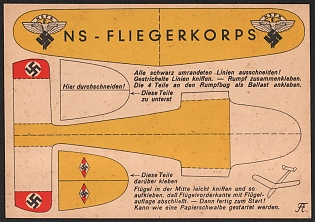 1933-1945 'Nazi Air Corps' Airplane Nazi Propaganda Postcard