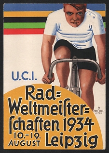 1934 'Cycling World Championships Leipzig 1934, October 10-19 August' Nazi Propaganda Postcard