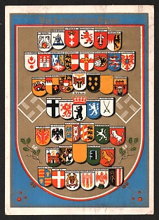 1933-1945 'The German Gaue' Nazi Propaganda Postcard