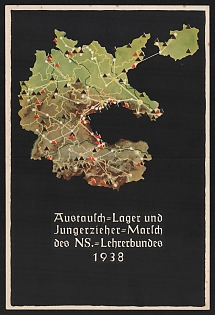 1938 'Exchange Camp and Young Educators' March of the Nazi Teachers' League, 1938' Nazi Propaganda Postcard