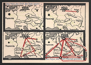 1939 'The Net Once Spun By the Jew' Nazi Anti-Semitic Propaganda Postcard