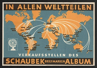 1940 'In All Parts of the World Schaubek Stamp Album' Nazi Propaganda Postcard