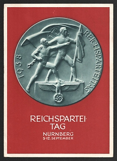 1938 'Reich Party Rally Nuremberg, September 5-12' Nazi Propaganda Postcard