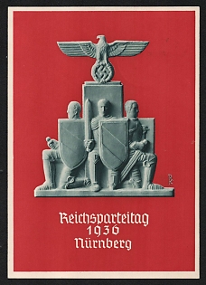 1936 'Reich Party Rally 1936 Nuremberg' Nazi Propaganda Postcard