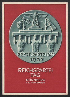 1937 'Reich Party Rally Nuremberg, September 6-13 September' Nazi Propaganda Postcard