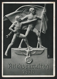 1938 'Reich Party Rally 1938' Nazi Propaganda Postcard