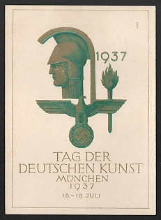 1937 'Day of German Art, Munich 1937, July 16-18' Nazi Propaganda Postcard