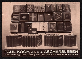 1937 'Paul Koch, G. M.B. H., Aschersleben. Production and Publication of the 'Ka-Be' Stamp Albums' Nazi Propaganda Postcard
