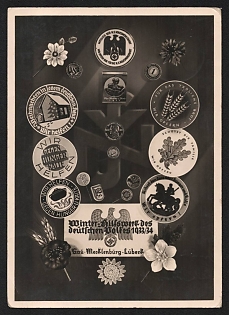 1933-1934 'Winter Relief Fund of the German Tolt 1933-34' Nazi Propaganda Postcard