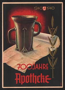 1940 '700 Years of the Pharmacy' Nazi Propaganda Postcard