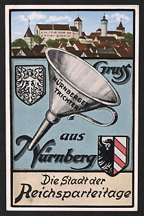 1935 'The City of the Nazi Party Rallies' Nazi Propaganda Postcard