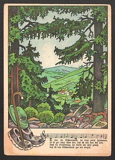1941 'It Was in the Bohemian Forest, there Lies My Hometown. It's Been a Long Time Since I Left There' Nazi Propaganda Postcard