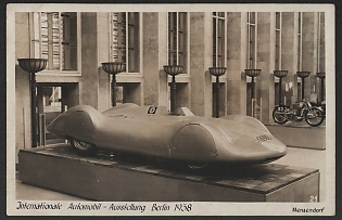 1938 'International Berlin Motor Show 1958' Automobile Nazi Propaganda Postcard