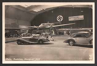1936 'Berlin Germany Exhibition 1936' Automobile Nazi Propaganda Postcard