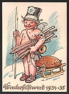 1934-1935 'Winterfeldtswerk 1934-35' Nazi Propaganda Postcard