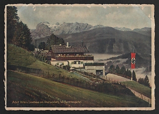 1933-1945 'Adolf Hitler's Country House on the Obersalzberg Near Berchtesgaden' Nazi Propaganda Postcard