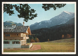 1933-1945 'Obersalzberg Near Berchtesgaden, Goering's Country House' Nazi Propaganda Postcard