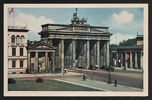 1933-1945 'Berlin Brandenburg Gate' Nazi Propaganda Postcard
