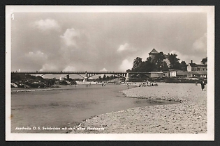 1943 'Auschwitz O. S. Sola Bridge with the Old Piast Residence' Nazi Propaganda Postcard