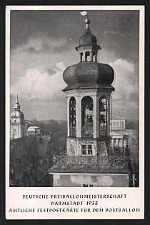 1935 'German Free Balloon Championship Darmstadt 1935 Official Celebration Postcard for the Post Balloon' Nazi Propaganda Postcard