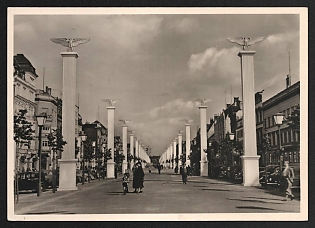 1937 'Berlin. Unter Den Linden' Nazi Propaganda Postcard