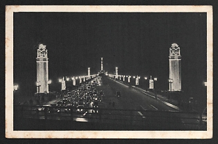 1942 'Berlin. East-West Axis with Festive Illuminations' Nazi Propaganda Postcard