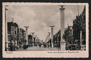 1933-1945 'Berlin. Unter Den Linden in Festive Decorations' Nazi Propaganda Postcard