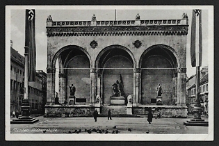 1937 'Munich Feldherrnhalle' Nazi Propaganda Postcard