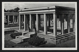 1937 'Munich Honor Temple at Koniglicher Platz' Nazi Propaganda Postcard