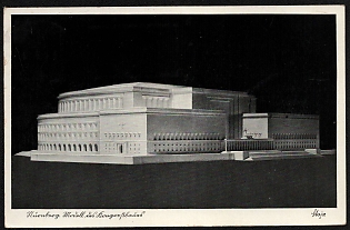 1942 'Nuremberg. Model of the Congress Building' Nazi Propaganda Postcard