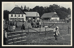 1939 'The Lehrhof 5 Reich Food Estate Exhibition Leipzig 1939' Nazi Propaganda Postcard