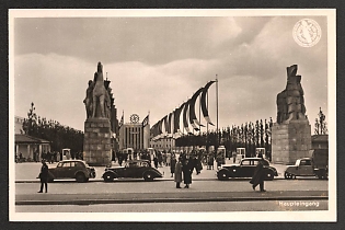 1937 ''Creative People' Great Reich Exhibition Dusseldorf Schlageterstadt 1937' Nazi Propaganda Postcard