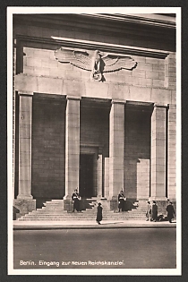 1933-1945 'Berlin. Entrance to the New Reich Chancellery' Nazi Propaganda Postcard